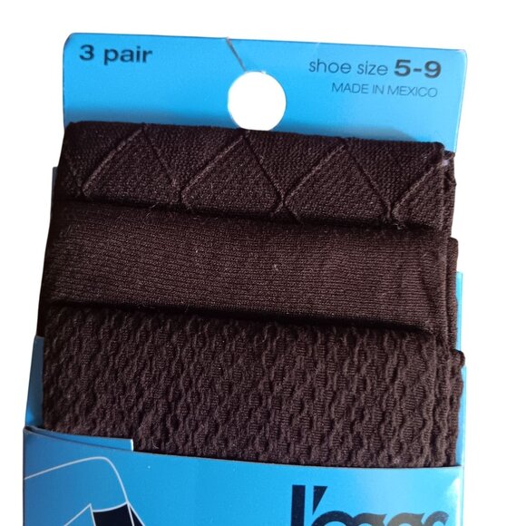 New Leggs Womens Trouser Socks 3 Pair Pack Shoe Size 5-9 Made In Mexico - Picture 2 of 3